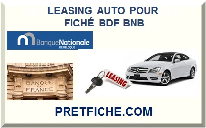 LEASING AUTO POUR FICHÉ BDF BNB